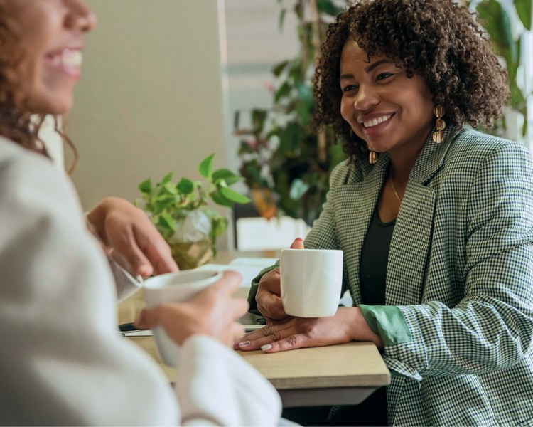 Business owners in a confidential conversation