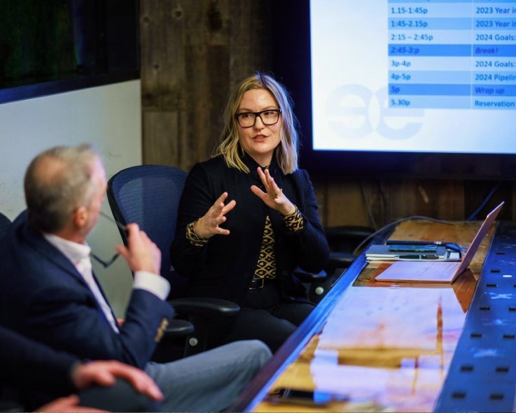 Exit Equity advisor presenting in a meeting