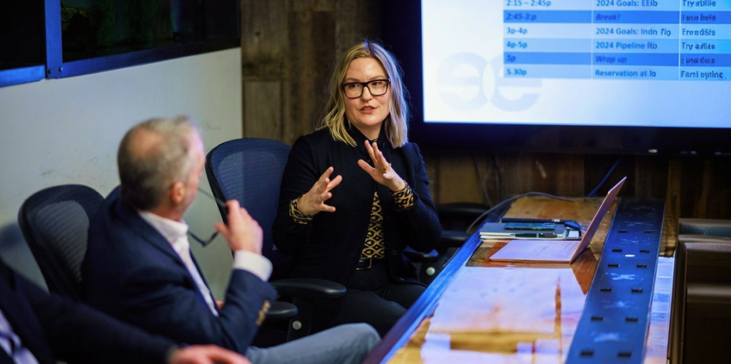 Exit Equity advisor presenting in a meeting