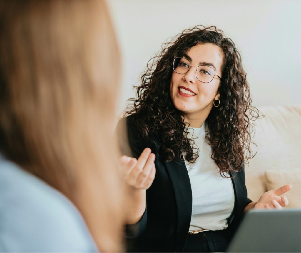 Advisor talking with a client
